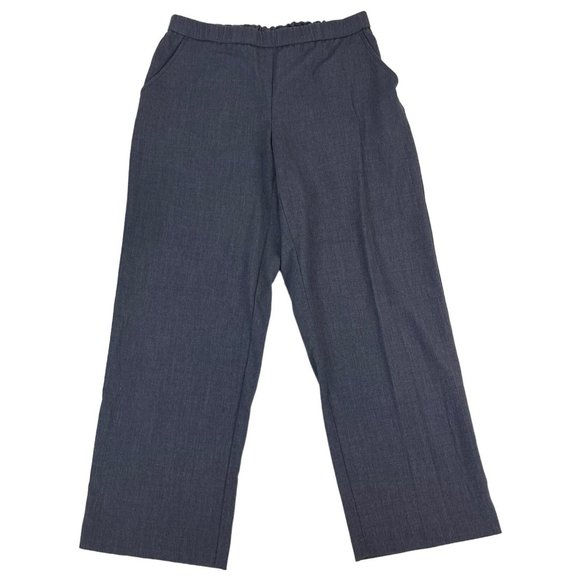 Kim Rogers Women's Elastic Waist Pull On Pants 14P Gray Grey Polyester Spandex - Picture 1 of 5